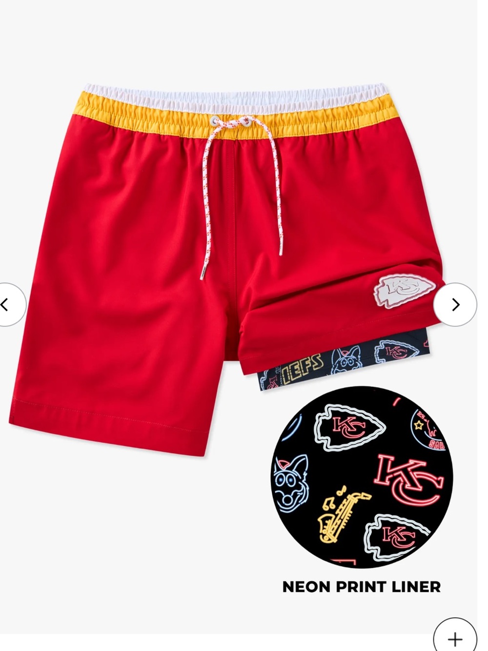 New Chubbies Kansas City Chiefs 5.5” Classic Lined Swim Shorts Trunks